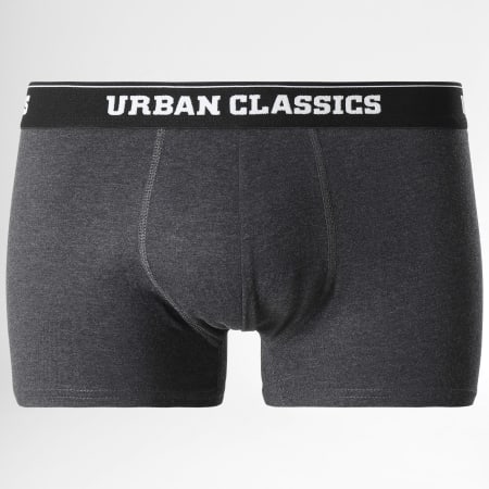 Urban Classics - Set di 3 boxer TB3843 nero grigio antracite bianco