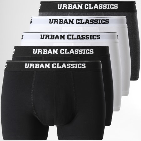 Urban Classics - Confezione da 5 boxer TB4417 Nero Grigio Antracite Bianco