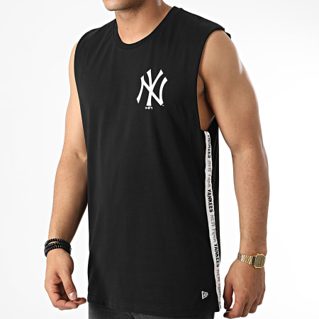 New Era - MLB Logo en el pecho izquierdo Camiseta sin mangas a rayas de los New York Yankees 13083946 Negro