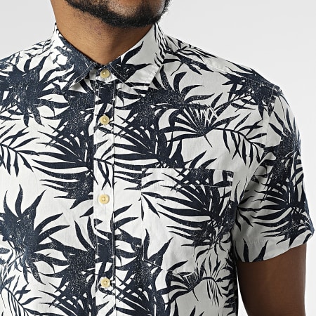 Jack And Jones - Chemise A Manches Courtes Bloomer Blanc Bleu Marine Floral