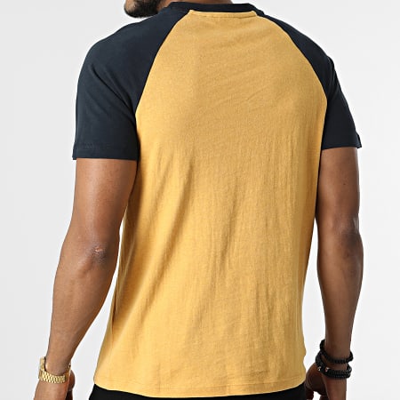 Superdry - Vintage Baseball Raglan Camiseta Heather Yellow Azul Marino