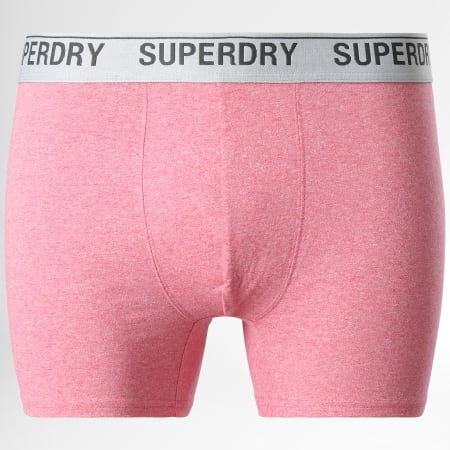 Superdry - Set di 3 boxer classici rosso rosa bordeaux
