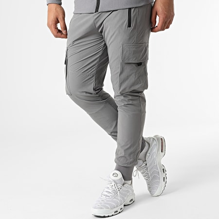 Zelys Paris - Conjunto gris de chaqueta con cremallera y capucha Sergio y pantalones de jogging
