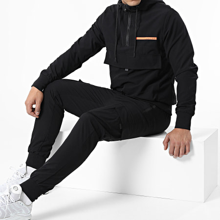 Zelys Paris - Set di giacca e pantaloni da jogging con cappuccio Keylor Outdoor Nero