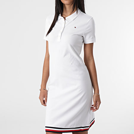 Tommy Hilfiger - Robe Polo Manches Courtes Femme 3918 Blanc