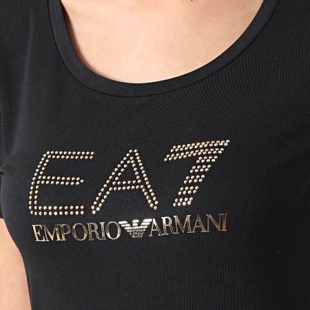 EA7 Emporio Armani - Tee Shirt Femme 3LTT23 Noir Doré