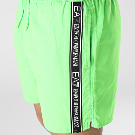 EA7 Emporio Armani - Pantaloncini da bagno a fascia 902000-2R734 Verde fluorescente Nero