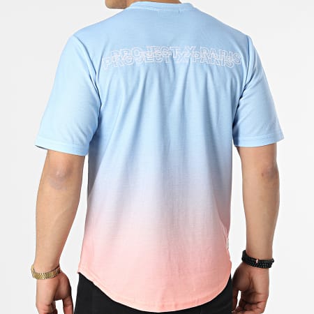 Project X Paris - Camiseta extragrande 2210203 Gradiente de salmón azul claro