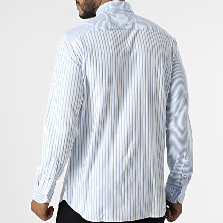 Tommy Hilfiger - Camicia a maniche lunghe in maglia a righe 5219 Bianco Azzurro