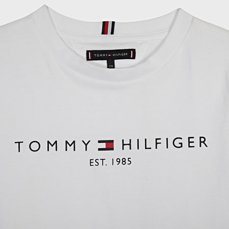 Tommy Hilfiger - Ensemble Tee Shirt Et Short Jogging Enfant 7436 Blanc Bleu Marine