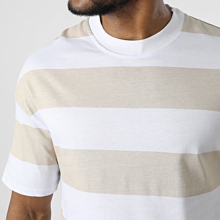 Uniplay - Tee Shirt A Rayures T21287 Beige Blanc