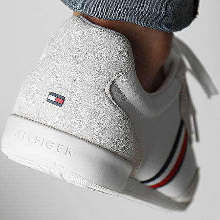 Tommy Hilfiger - Sneakers Corporate Mix in pelle bianca
