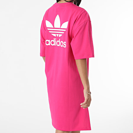 Adidas Originals - Vestido tipo sudadera con cuello redondo para mujer HG6238 Rosa