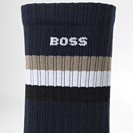 BOSS - Coppia di calzini a costine QS 50473147 blu navy