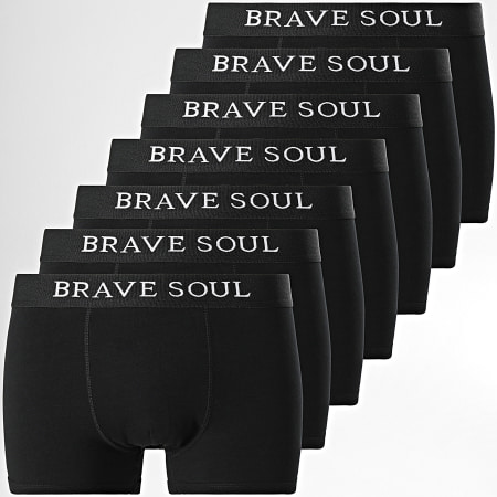 Brave Soul - Confezione da 7 boxer in jersey nero