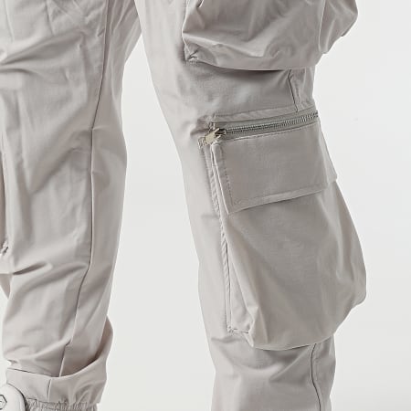 Ikao - Set di maglietta con tasca sul petto e pantaloni da jogging LL655 Grigio chiaro