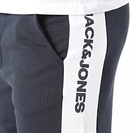 Jack And Jones - Pantaloncini da jogging con logo a righe blu navy