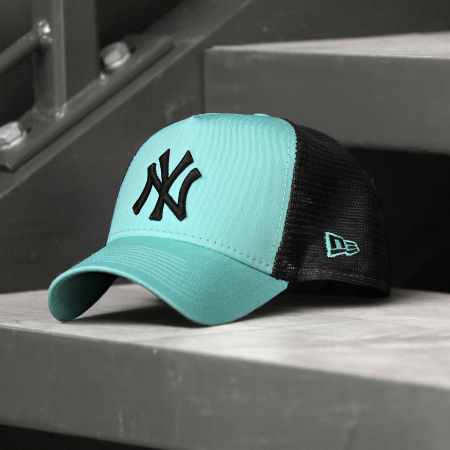 New Era - Casquette Trucker Cotton New York Yankees Turquoise Noir