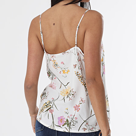 Vero Moda - Camiseta sin mangas de mujer con estampado floral blanco