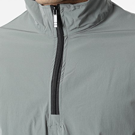 Frilivin - Pantaloni da jogging verde scuro con colletto a zip Set di giacche