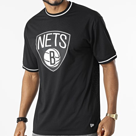 New Era - NBA Mesh Team Logo Brooklyn Nets Camiseta de gran tamaño 13083911 Negro