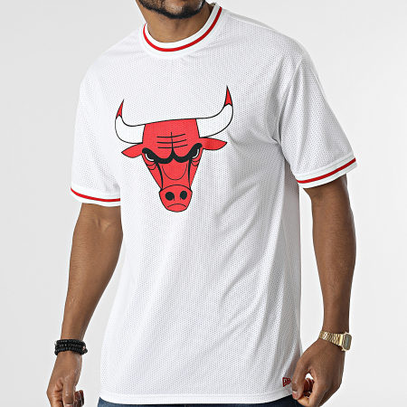 New Era - NBA Mesh Team Logo Chicago Bulls Camiseta de gran tamaño 13083909 Blanco