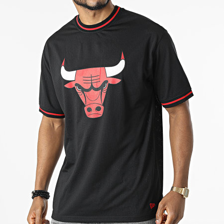 New Era - Maglietta oversize NBA Mesh Logo Chicago Bulls 13083910 Nero