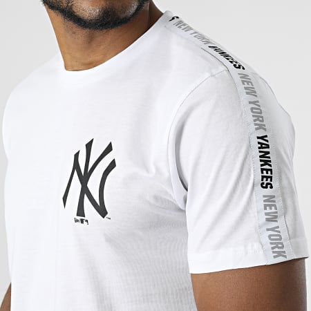 New Era - Maglietta MLB con nastratura delle maniche New York Yankees 12369819 Bianco