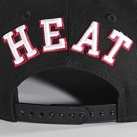 New Era - Gorra 9Fifty Team Arch Miami Heat Snapback negro rojo