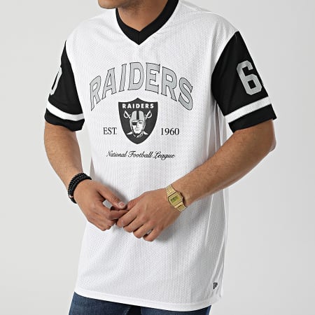 New Era - Camiseta con cuello en V de Los Vegas Raiders 13116157 Blanco