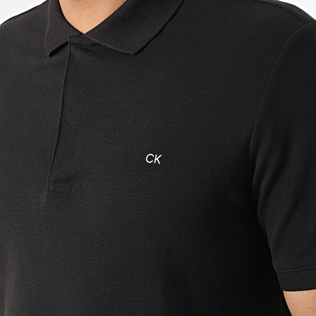 Calvin Klein - Polo de piqué elástico de manga corta 8727 Negro