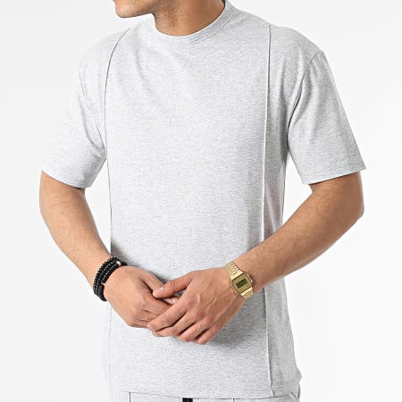 Frilivin - Conjunto de camiseta y pantalón corto gris jaspeado