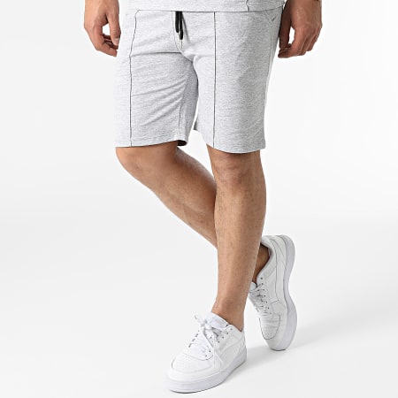 Frilivin - Conjunto de camiseta y pantalón corto gris jaspeado