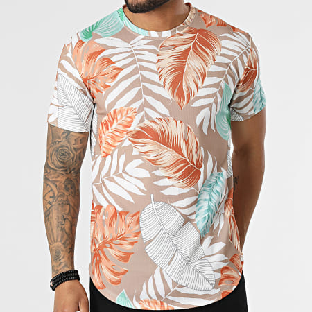Frilivin - Tee Shirt Oversize 15885 Beige Floral