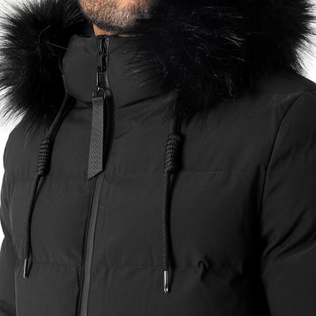 LBO - Cappotto lungo Explorer con pelliccia nera 0038 Nero
