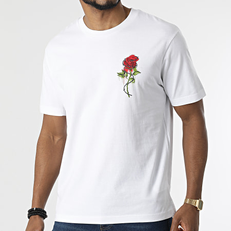 Luxury Lovers - Tee Shirt Roses Barbed Blanc