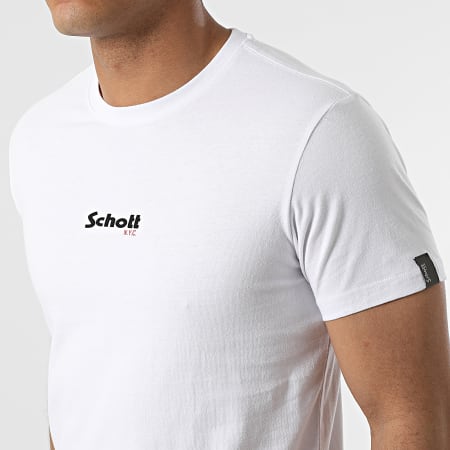 Schott NYC - Set di 2 magliette con logo 2 Bianco Blu Navy