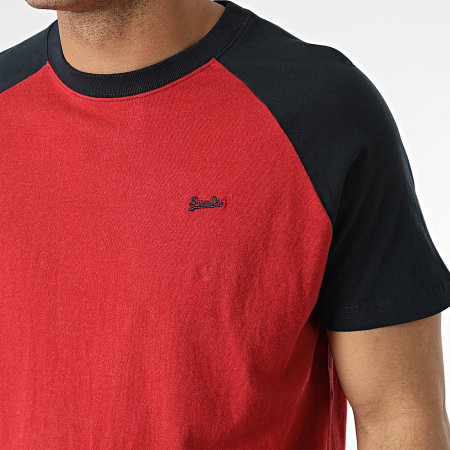 Superdry - Camiseta Vintage Red Baseball Raglan Azul Marino