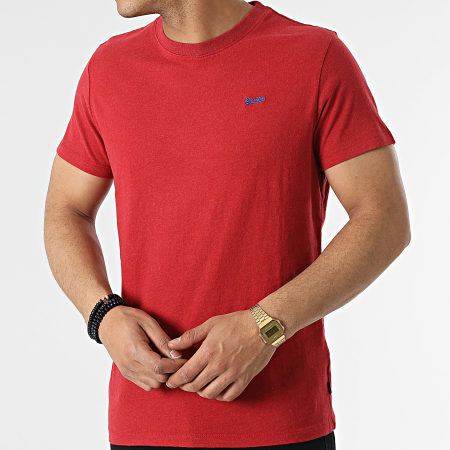 Superdry - Vintage Logo Micro Bordado Camiseta M1011350A Rojo