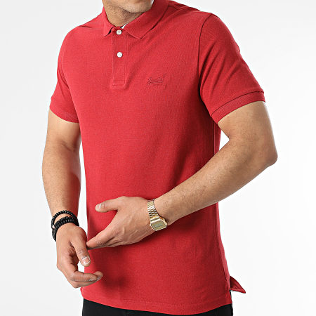 Superdry - Polo A Manches Courtes Classic Pique Rouge