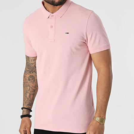 Tommy Jeans - Polo Manches Courtes Solid Stretch 2219 Rose