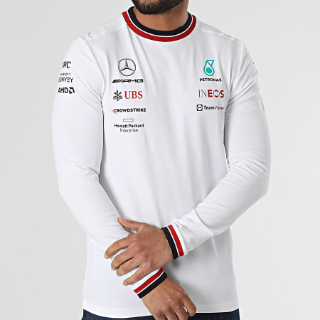AMG Mercedes - Tee Shirt Manches Longues MAPF1 Driver Blanc