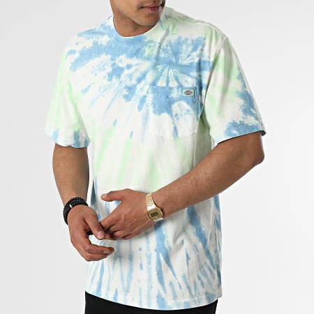 Dickies - Seatac A4XNZ Camiseta con bolsillo en el pecho Blanco Azul claro Verde claro
