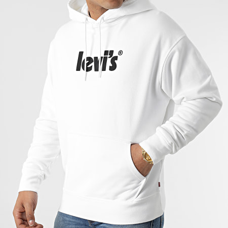 Levi's - Felpa con cappuccio dal taglio rilassato 38479 Bianco