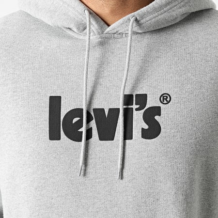 Levi's - Sudadera con capucha Relaxed Fit 38479 Gris jaspeado