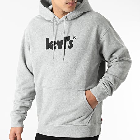 Levi's - Sudadera con capucha Relaxed Fit 38479 Gris jaspeado