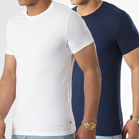 Levi's - Set di 2 camicie girocollo slim 79541 bianco blu navy