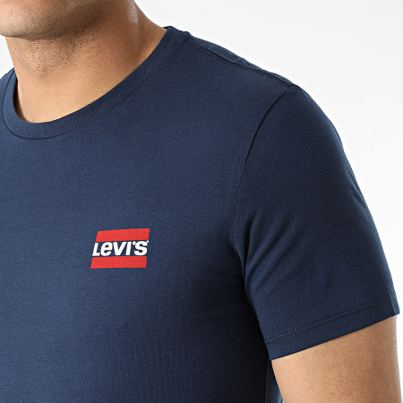 Levis - Lot De 2 Tee Shirts Crew Neck Slim 79681 Blanc Bleu Marine