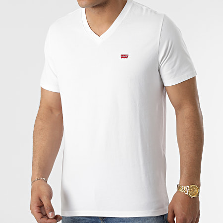 Levi's - Camiseta con cuello en V 85641 Blanco