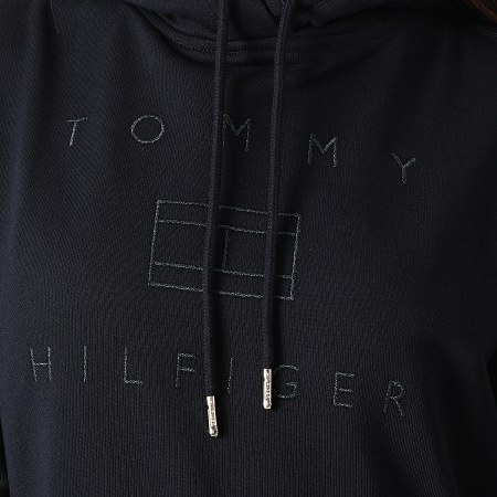 Tommy Hilfiger - Sweat Capuche Femme Regular Metallic 4636 Bleu Marine